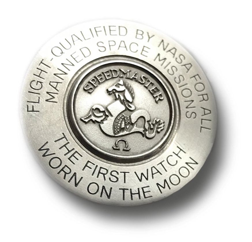 Engraved caseback of an Omega Speedmaster Professional Moonwatch